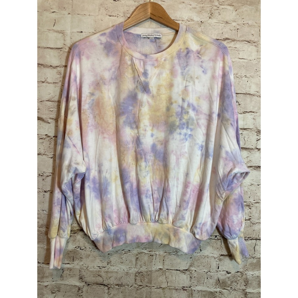 Young Fabulous & Broke Top‎ Womens XS Pastel Purple Tie Dye Dolman Sleeve Soft